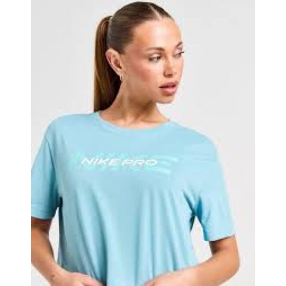 Nike Pro Dri fit blue Cropped Tee Shirt Women's Size XL Loose fit